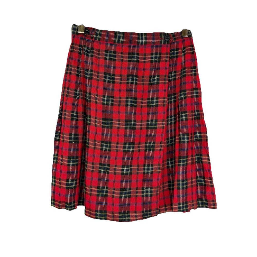 Vtg Jones New York Sport Red Tartan Plaid Pleated Preppy School Girl Skirt Sz 6